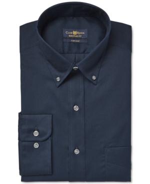 Club Room Estate Big And Tall Wrinkle Resistant Deep Ocean Solid Dress Shirt