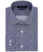 Tommy Hilfiger Men's Athletic Fit Performance Stretch Navy Floral Print Dress Shirt