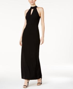 Calvin Klein Cutout Halter Gown