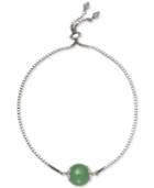 Dyed Jade (10mm) Bead Bolo Bracelet In Sterling Silver