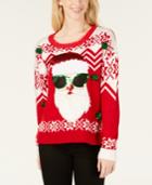 Hooked Up By Iot Juniors' Embellished Santa Sweater