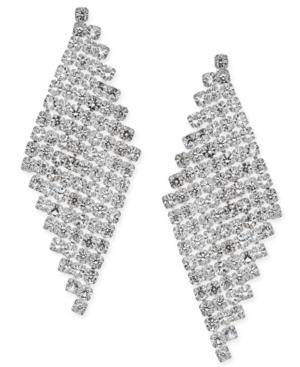 Inc International Concepts Silver-tone Crystal Mesh Drop Earrings, Only At Macy's