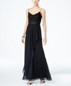 Adrianna Papell Spaghetti-strap Lace Gown