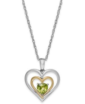 Peridot Heart Pendant Necklace In 14k Gold And Sterling Silver (1/2 Ct. T.w.)