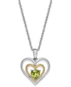 Peridot Heart Pendant Necklace In 14k Gold And Sterling Silver (1/2 Ct. T.w.)