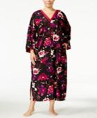 Oscar De La Renta Plus Size Floral-print Crepe De Chine Caftan