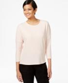 Bar Iii Three-quarter-sleeve Crepe Top, Only At Macy's