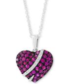 Effy Ruby (3/4 Ct. T.w.) & Diamond Accent 18 Pendant Necklace In 14k White Gold