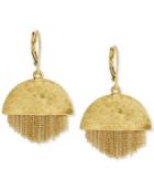 Vince Camuto Gold-tone Half Moon Fringe Drop Earrings