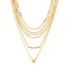 Steve Madden Multi Stone Curved Bar Layered Necklace