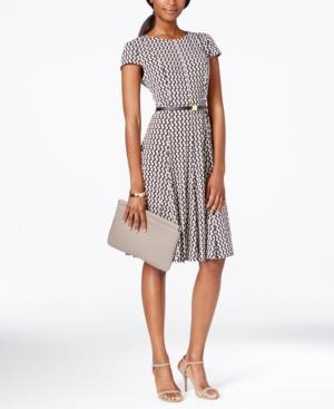 Jessica Howard Geo-print Belted Dress