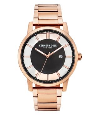 Kenneth Cole New York Men's Transparent Rosegold Tone Bracelet Watch 44mm
