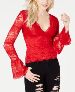 Guess Jordan Lace Bell-sleeve Top