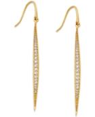 Studio Silver Cubic Zirconia Drop Earrings In 18k Gold-plated Sterling Silver