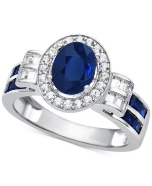 Sapphire (1-1/2 Ct. T.w.) & Diamond (3/8 Ct. T.w.) Ring In 14k White Gold