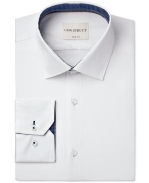 Con. Struct Slim-fit White Solid Dress Shirt