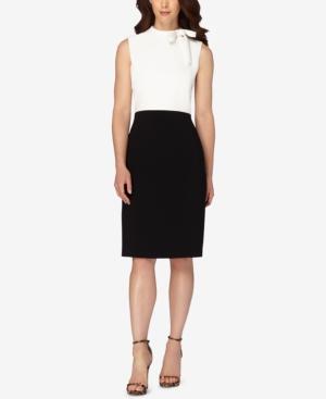 Tahari Asl Bow Colorblocked Sheath Dress