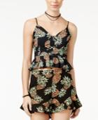 Material Girl Juniors' Pineapple Printed Peplum Crop Top, Only At Macy's