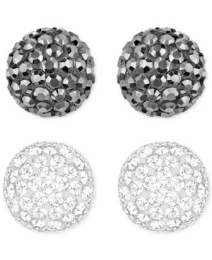 Swarovski Jet And Clear Fireball Stud Earring