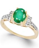 Emerald (1-1/3 Ct. T.w.) And Diamond (1/4 Ct. T.w.) Ring In 14k Gold