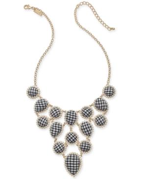 I.n.c. Gold-tone Imitation Pearl & Fabric Statement Necklace, 18 + 3 Extender, Created For Macy's