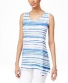 Style & Co. Striped Handkerchief-hem Tank Top, Only At Macy's