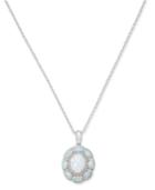 Opal Flower Pendant Necklace (2-1/5 Ct. T.w.) In Sterling Silver