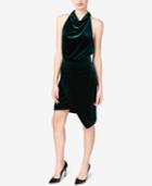 Betsey Johnson Velvet Draped Halter Dress