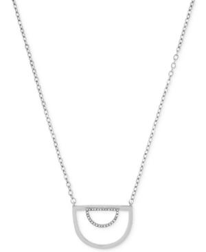 Bcbgeneration Silver-tone Long Pave Pendant Necklace