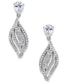 Eliot Danori Silver-tone Cubic Zirconia Pear And Pave Drop Earrings, Only At Macy's