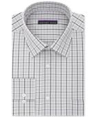 Geoffrey Beene Men's Tall Bedford Cord Classic-fit Silver Check Dress Shirt