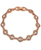 Charter Club Rose Gold-tone Crystal Link Bracelet, Created For Macy's