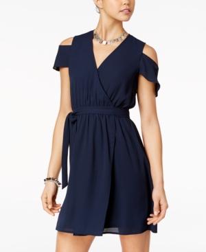 Xoxo Juniors' Cold-shoulder Wrap Dress