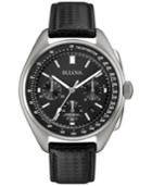 Bulova Men's Chronograph Black Leather Strap Watch & Nylon Strap 45mm 96b251