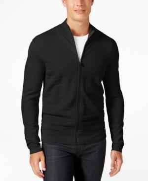 Alfani Men's Textured Zip-front Cardigan, Created For Macy's