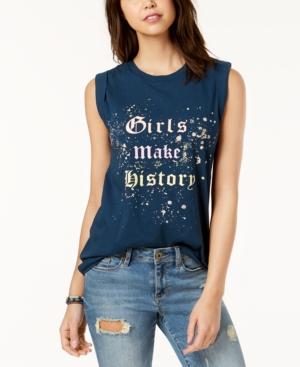Pretty Rebellious Juniors' Girls Make History Graphic Tank Top