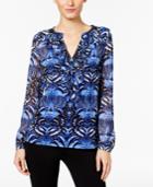 Inc International Concepts Printed Ruffled Top, Only At Macy's