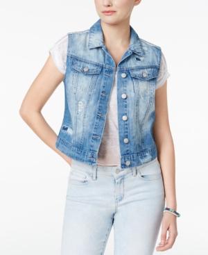 Jessica Simpson Pixie Cotton Ripped Denim Vest
