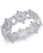 Charter Club Silver-tone Crystal Snowflake Stretch Bracelet, Created For Macy's
