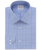 Eagle Men's Classic-fit Non-iron Ocean Mist Grid-pattern Dress Shirt