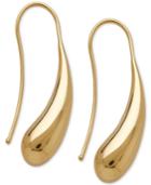 Polished Stylized Teardrop Threader Earrings In Italian 14k Gold