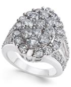 Diamond Oval Cluster Ring (4 Ct. T.w.) In 14k White Gold