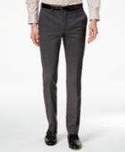 Bar Iii Men's Extra-slim Fit Gray/black Mini-grid Suit Pants, Only At Macy's