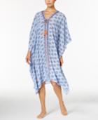 Lucky Brand Printed Asymmetrical-hem Caftan