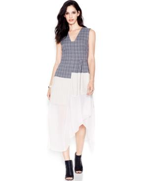 Rachel Rachel Roy Asymmetrical Mixed-media Dress