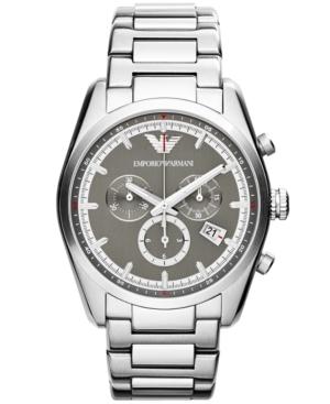 Emporio Armani Unisex Chronograph Stainless Steel Bracelet Watch 43mm Ar6008
