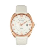 Bertha Quartz Amelia Collection White Leather Watch 38mm