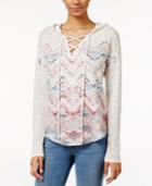 American Rag Printed Lace-up Hoodie, Only At Macy's