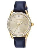 Citizen Drive From Citizen Eco-drive Women's Blue Leather Strap Watch 37mm