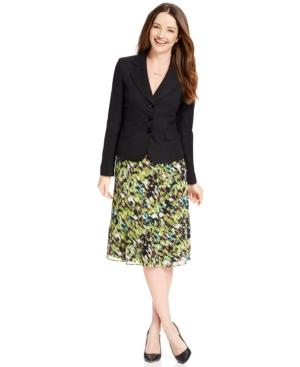 Le Suit Three-button Printed Skirt Suit
